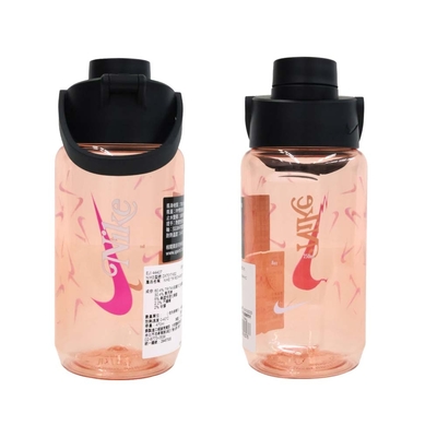 NIKE TR RECHARGE 大口徑水壺 16OZ-運動水壺 470ML N100433263216 透明橘粉白