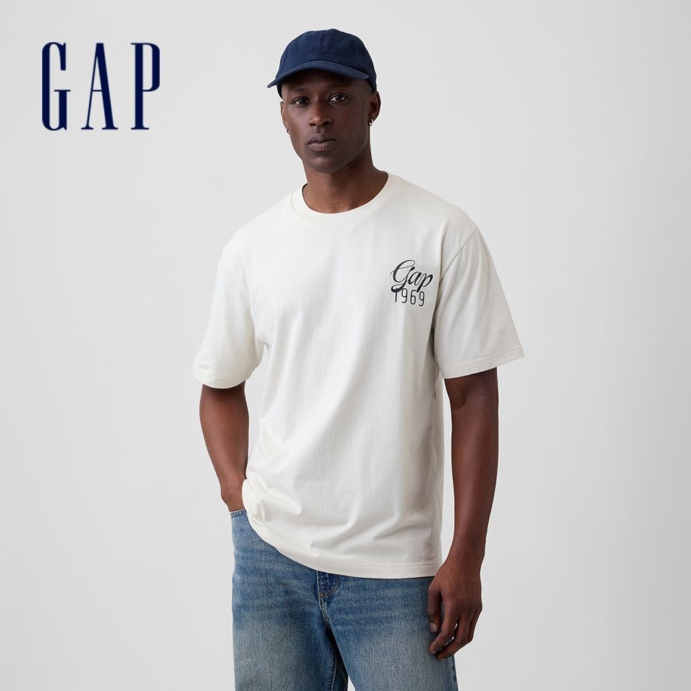【GAP】Everyday Soft寬鬆圖案T恤-白色(911579) (白色)
