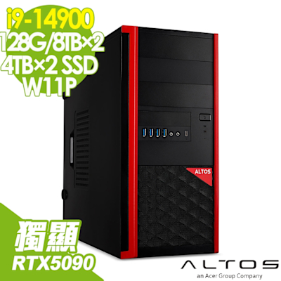 Acer 宏碁 Altos P150F8 水冷工作站 (i9-14900/128G/8TB×2+4TB×2 SSD/RTX5090-32G/1200W/WIFI7/W11P)