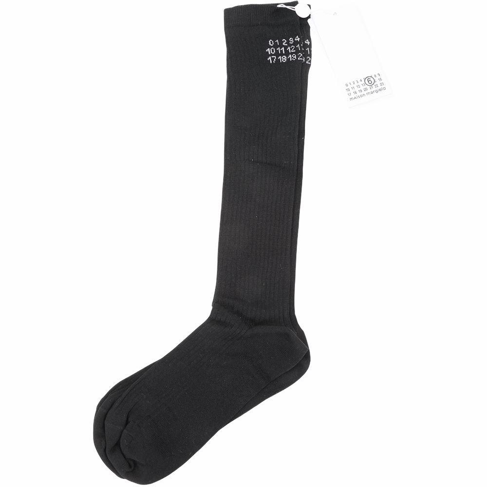 MM6 MAISON MARGIELA 數字標誌紋長襪-多色(EU38-39 / 24-25CM) (黑色)