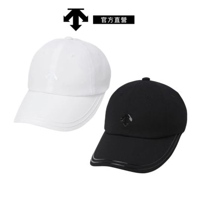 【DESCENTE】GOLF 迪桑特 女士 可拆式雙入蝴蝶結加大帽簷棒球帽 高爾夫球帽 (黑色/白色)