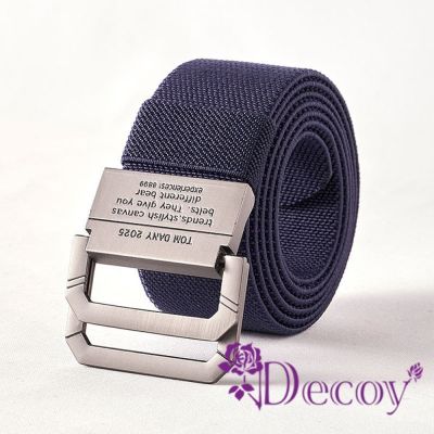Decoy 韓版休閒 時尚寬版雙環彈力尼龍腰帶 顔色可選