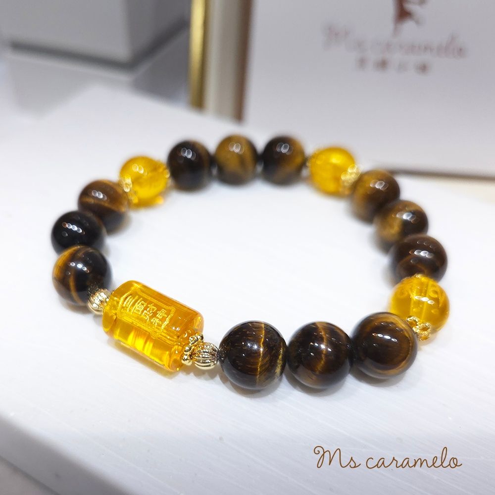 【焦糖小姐 Ms caramelo】黃虎眼 黃水晶 招財手鍊