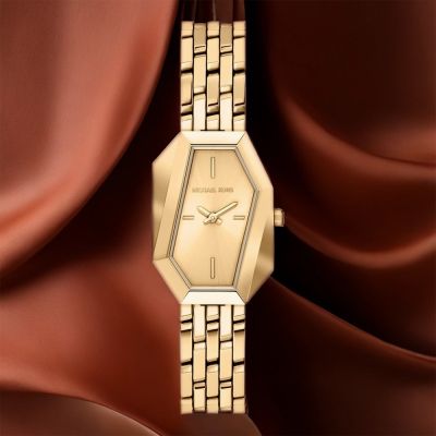 Michael Kors MK Suri 時尚幾何造型女錶 夏日煥新提案 送禮推薦-金/25mm MK7590