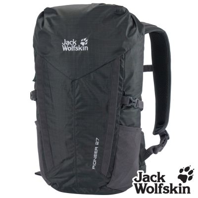 【Jack wolfskin 飛狼】PIONEER 電腦後背包 27L｜商務通勤 × 休閒旅遊『黑灰』