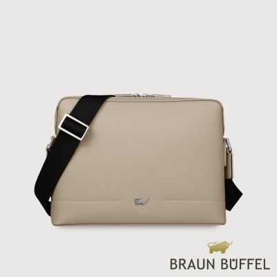 【BRAUN BUFFEL 德國小金牛】台灣總代理 格瑞克-F 橫式斜背包-杏色/BF586-TW61-HM
