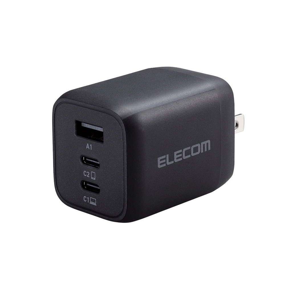 ELECOM 65W GaN氮化鎵 2C1A 三孔快速充電器 TypeC USB