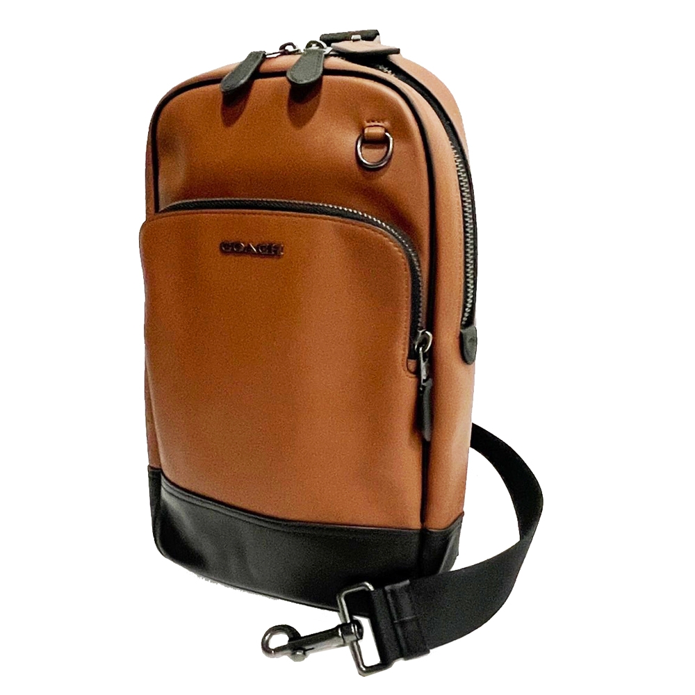 COACH 男款滑面牛皮胸前包/單肩斜背包(原木棕) | COACH | Yahoo