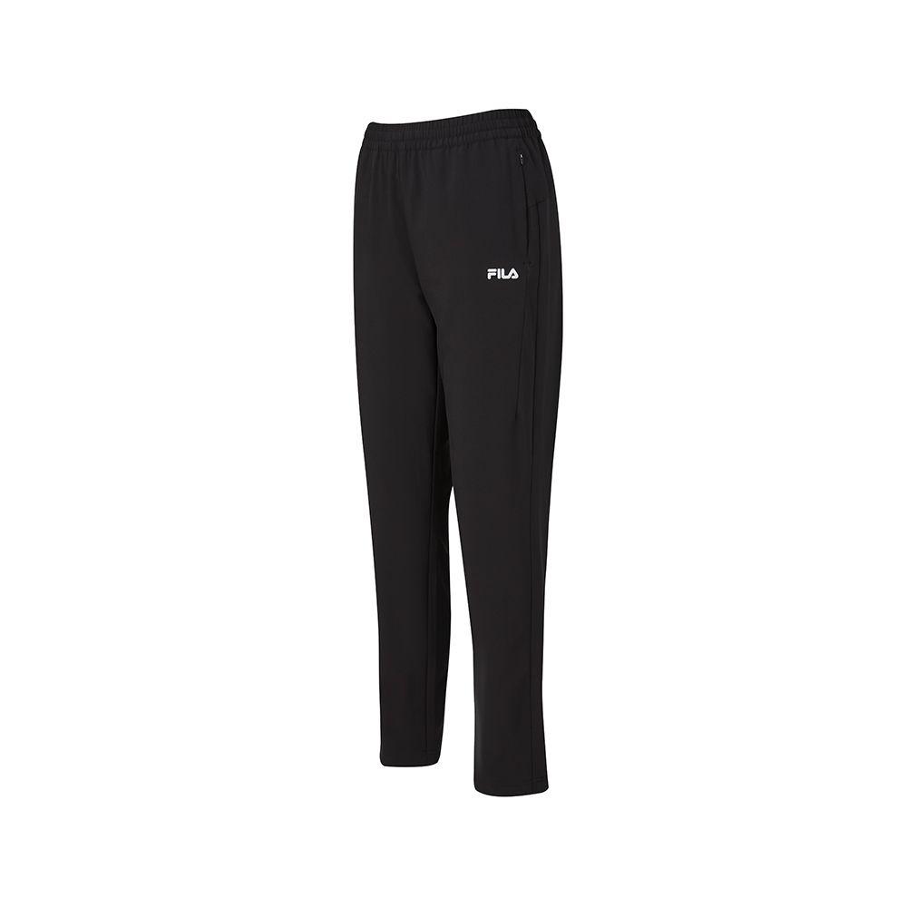 FILA 女平織長褲-黑色 5PNA-1330-BK