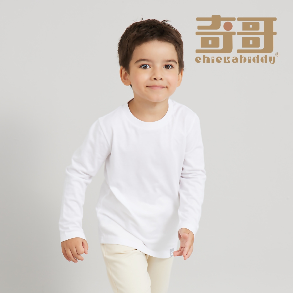 奇哥官方旗艦 CHIC BASICS系列 男女童裝 純棉長袖T恤-白色 (1-10歲)