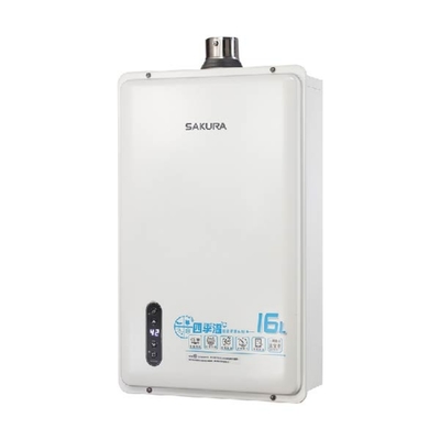 SAKURA櫻花牌 (全省安裝)櫻花16公升強制排氣(與DH-1635F/DH1635F同款)FE式LPG熱水器桶裝瓦斯DH-1635FL