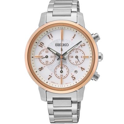 SEIKO 精工 LUKIA 美麗綻放 太陽能計時女錶-(V175-0FC0KS/SSC906J1) SK043