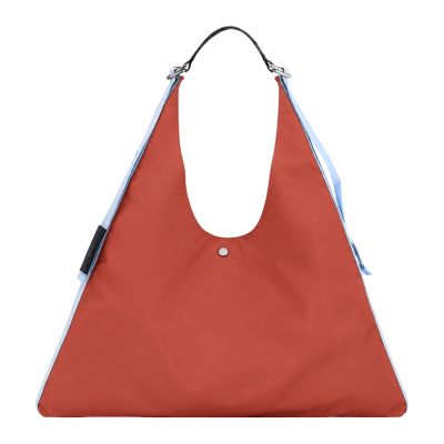 LONGCHAMP RE-PLAY系列撞色尼龍肩揹袋(特大/栗子x大地)