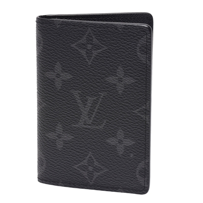LV Louis Vuitton路易威登 M61696 Monogram Macassar帆布多功能折疊名片夾(深灰)