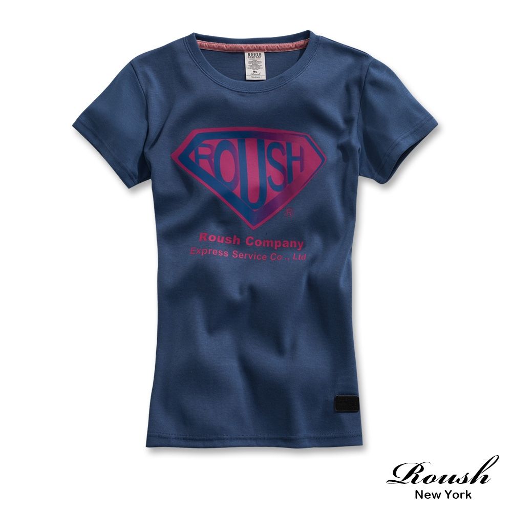 Roush 女生ROUSH超人logo柔棉短TEE(2611006) (灰藍)