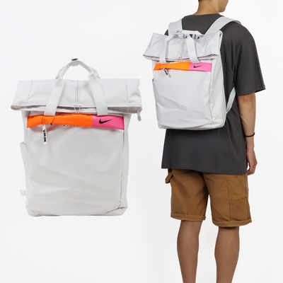 Nike 後背包 JDI Backpack 灰白 橘 大容量 雙肩背 運動 手提 訓練包 CU1488-094