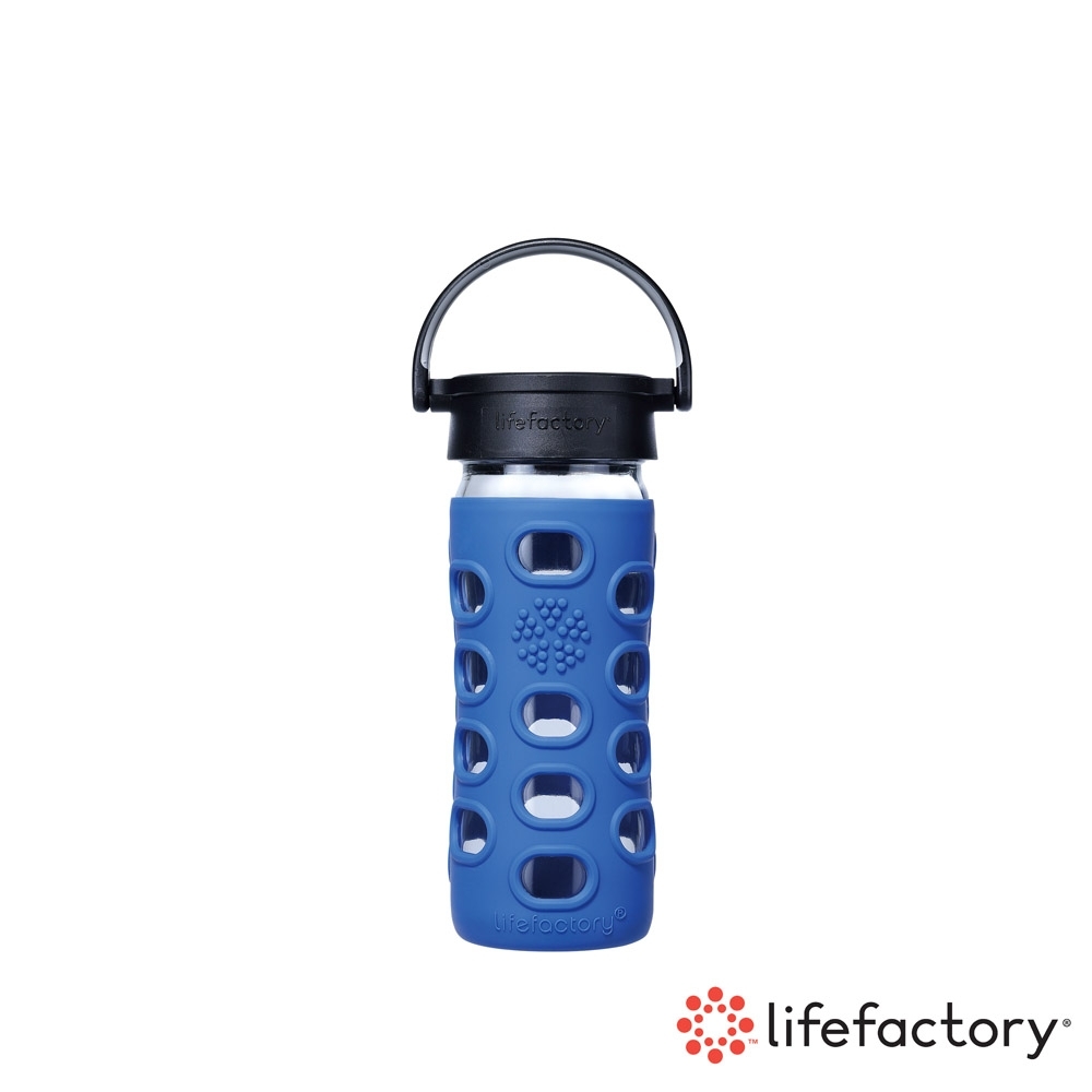  lifefactory 玻璃水瓶平口350ml-藍色(CLAN-350-BLB)