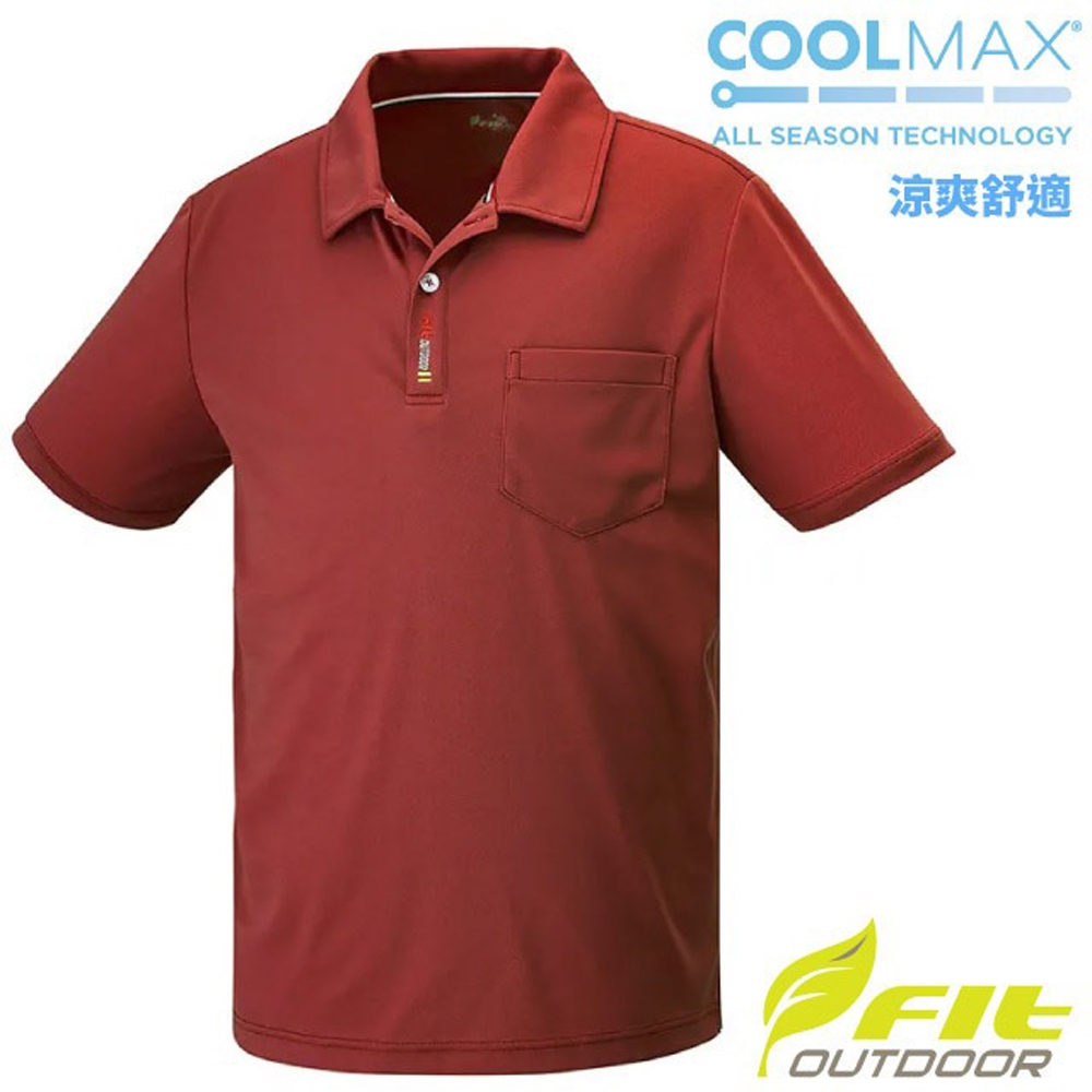 【FIT】男 COOLMAX POLO領短袖上衣.POLO衫.休閒運動上衣_ZS1104-28 焦糖色