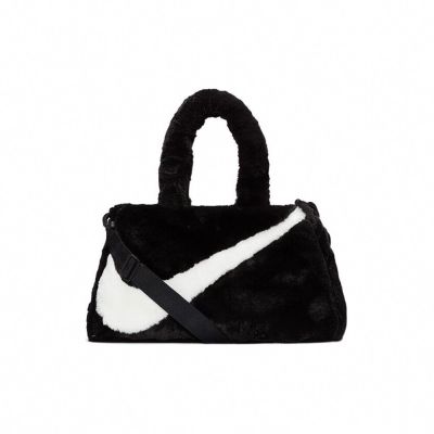 Nike Sportwear Fuax Fur 黑白 毛絨 托特包 DQ5804-010