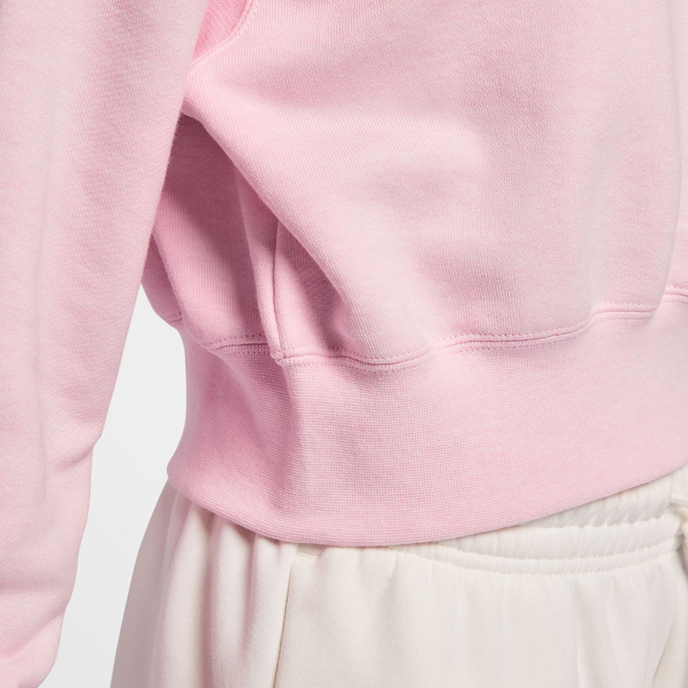 NIKE 長袖上衣女磨毛AS W NSW PHNX FLC QZ CROP GCEL 粉HV8731-663