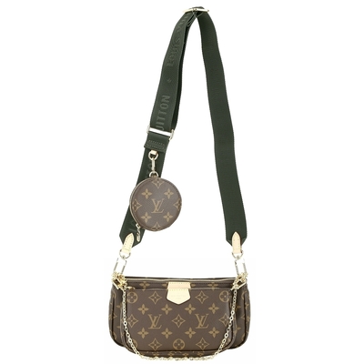 LOUIS VUITTON路易威登 Louis Vuitton LV路易威登 M44813 Monogram 三合一斜背麻將包(墨綠色)