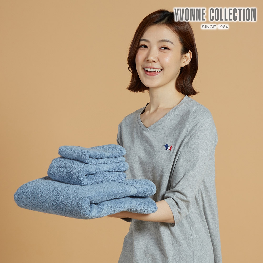 Yvonne Collection 純棉小方巾-藍