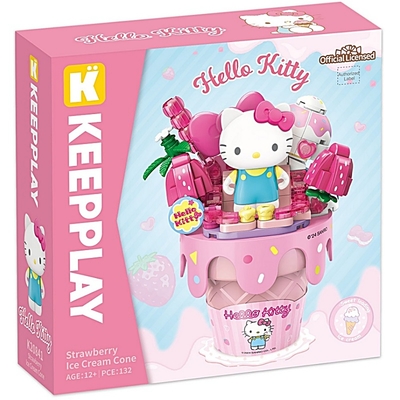 任選 QMAN 三麗鷗 甜筒系列 Hello Kitty QM30901 Keepplay積木