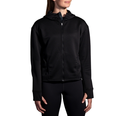 BROOKS 女 Activate 活力保暖連帽外套 經典黑 (221684001)