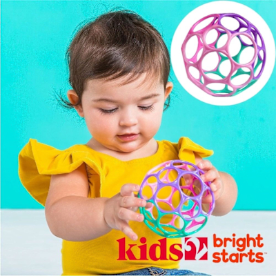 【美國kids2】Bright Starts Oball奧波小號軟球(粉紫色系) BS-12289