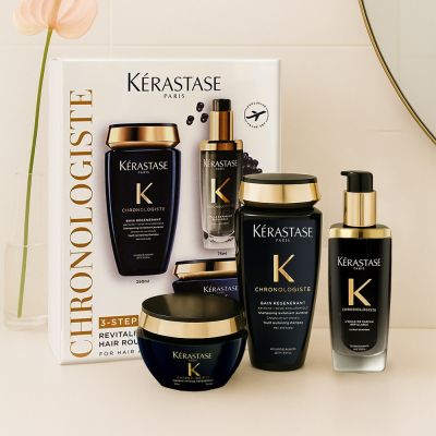 KERASTASE 卡詩 黑鑽極萃逆時奢華組(髮油75ml+髮膜200ml+髮浴250ml)