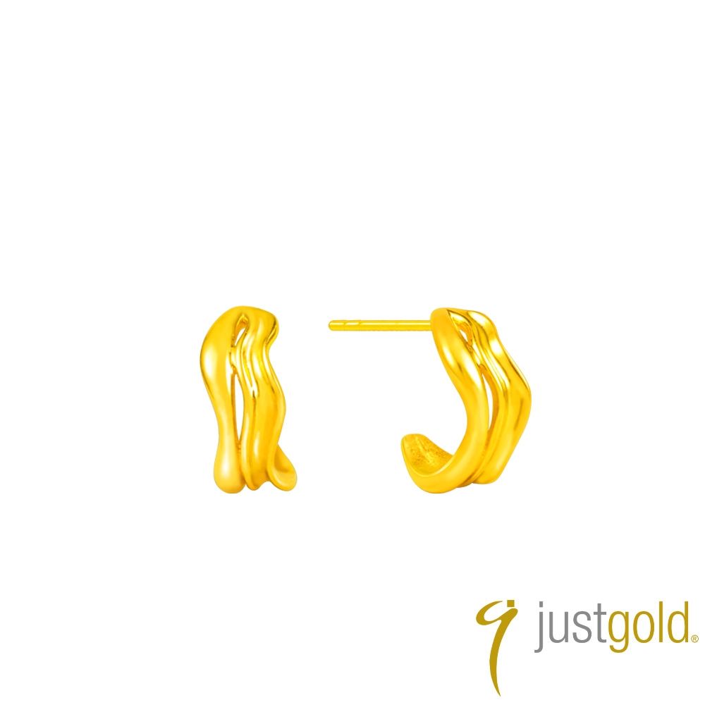【Just Gold 鎮金店】光弦 黃金耳環 (網路限定)