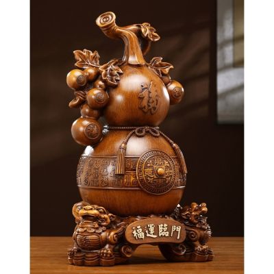 鉄器 細工 重厚 太上老君坐像 鎮宅辟邪 開運風水 招財 工芸品置物 福運臨門葫蘆擺飾37cm 開運風水擺件客廳玄關鎮宅擺設福祿貔貅招財吉祥