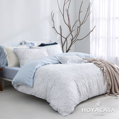 HOYACASA 自然脈動琉璃天絲兩用被床包六件組-霧嶼(加大)