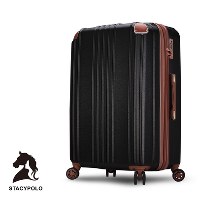 Bogazy Stacy POLO懷夢旅城 20吋杯架/防爆拉鍊/海關鎖/可加大行李箱(黑色)