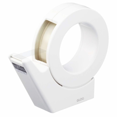 日本KOKUYO大捲吸盤式固定GLOO防滑膠台膠帶台膠帶座T-GM500W(特殊加工平口刃刀片,易切斷且斷口更漂亮)大卷膠布台