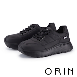 澎感造型車線綁帶厚底休閒鞋