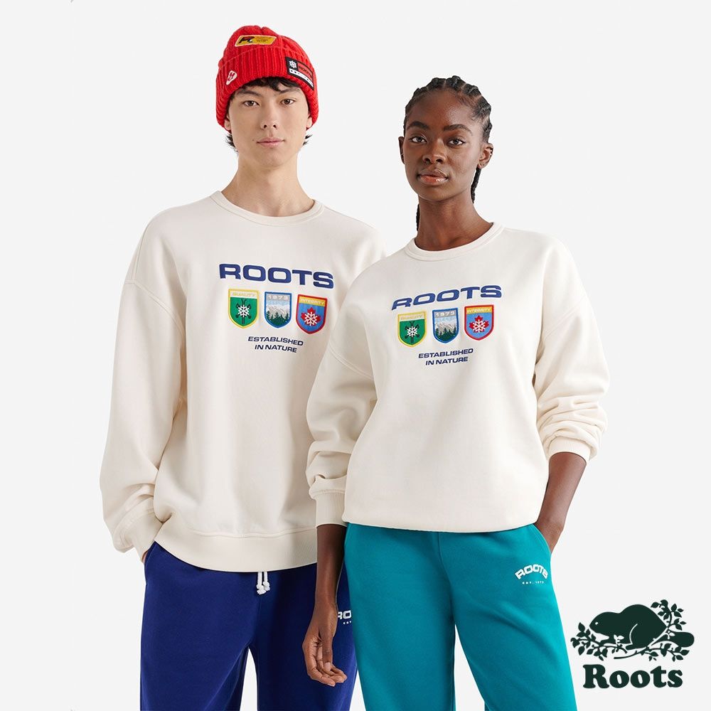 Roots中性-ALPINE GOODS 圓領上衣-象牙白