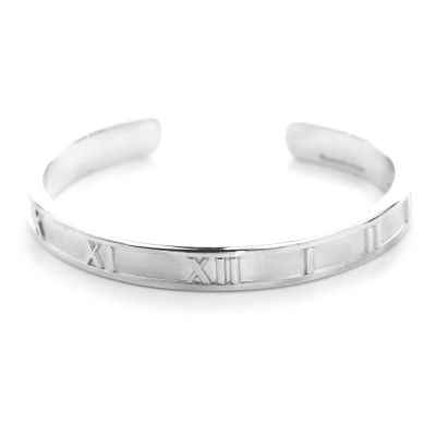 Tiffany&Co. 蒂芙尼 Atlas 羅馬數字 圓形開口 925純銀手環(95成新)