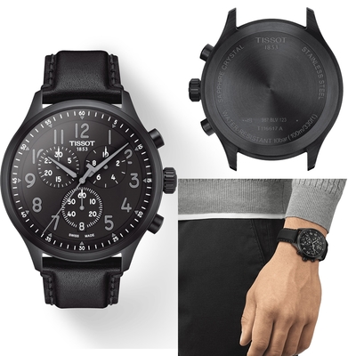 TISSOT 天梭 官方授權 Chrono XL韻馳系列經典計時腕錶-T1166173605200/45mm 聖誕節 禮物