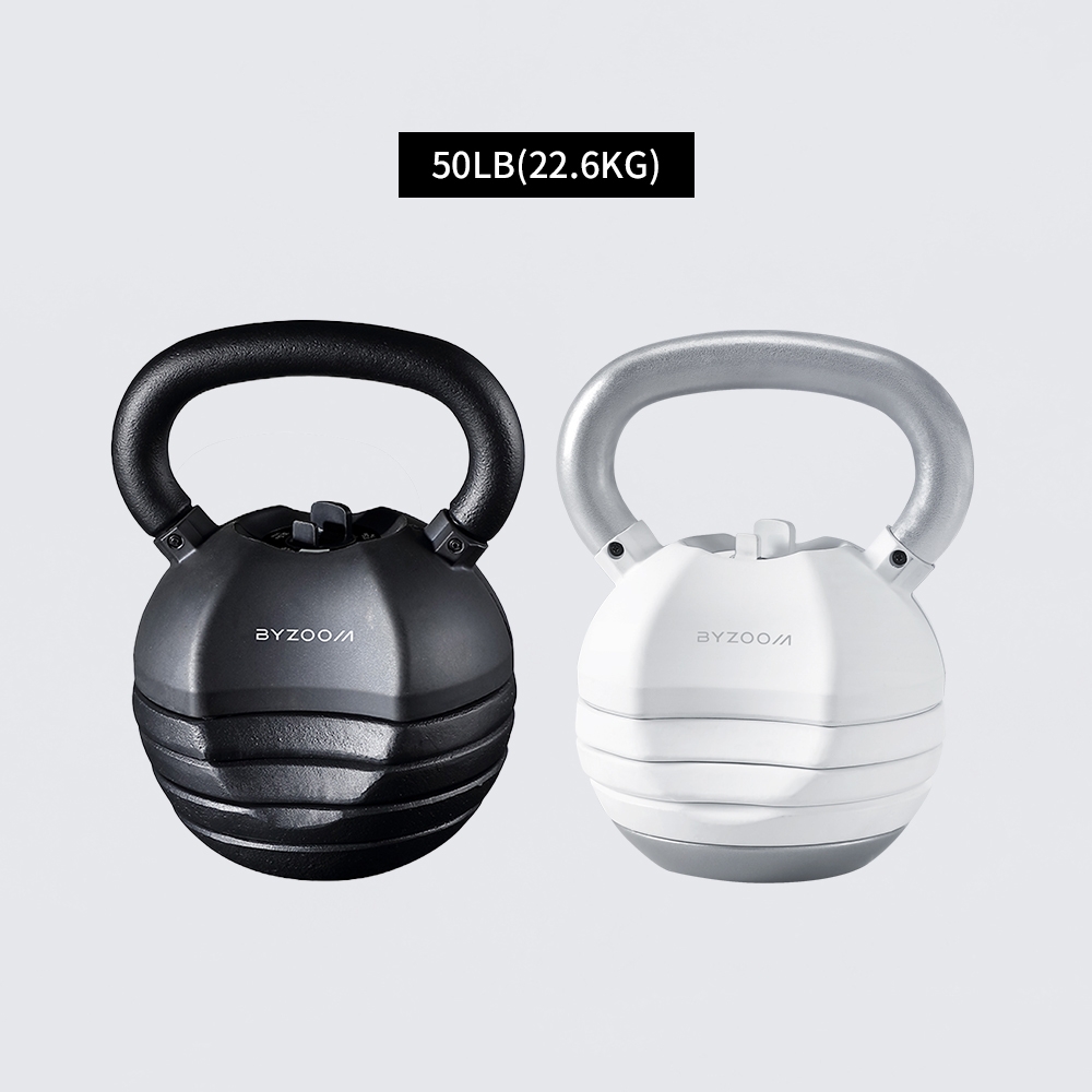 BYZOOM Fitness 可調式壺鈴 22.6公斤(50磅) 5段重量秒速調整組