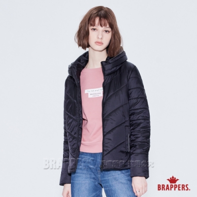 BRAPPERS 女款 雙層高領舖棉外套-黑