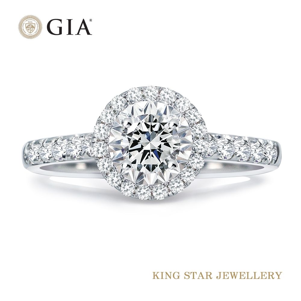 King Star GIA 30分18K金無色等級3EX 天然鑽石戒指滿鑽星光圓滿(F color 八心八箭) | 更多品牌| Yahoo購物中心