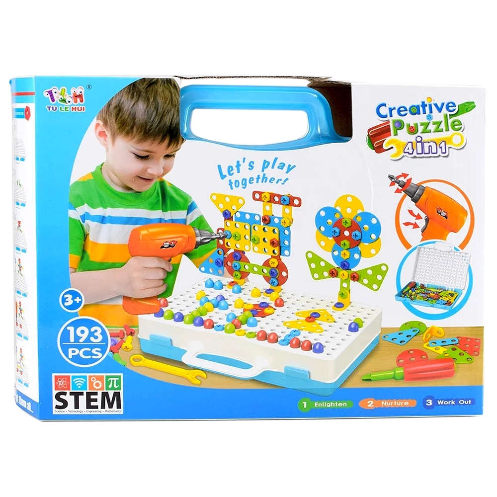 Creative Puzzle》益智DIY電動工具手提收納組193PCS | 教具玩具| Yahoo購物中心