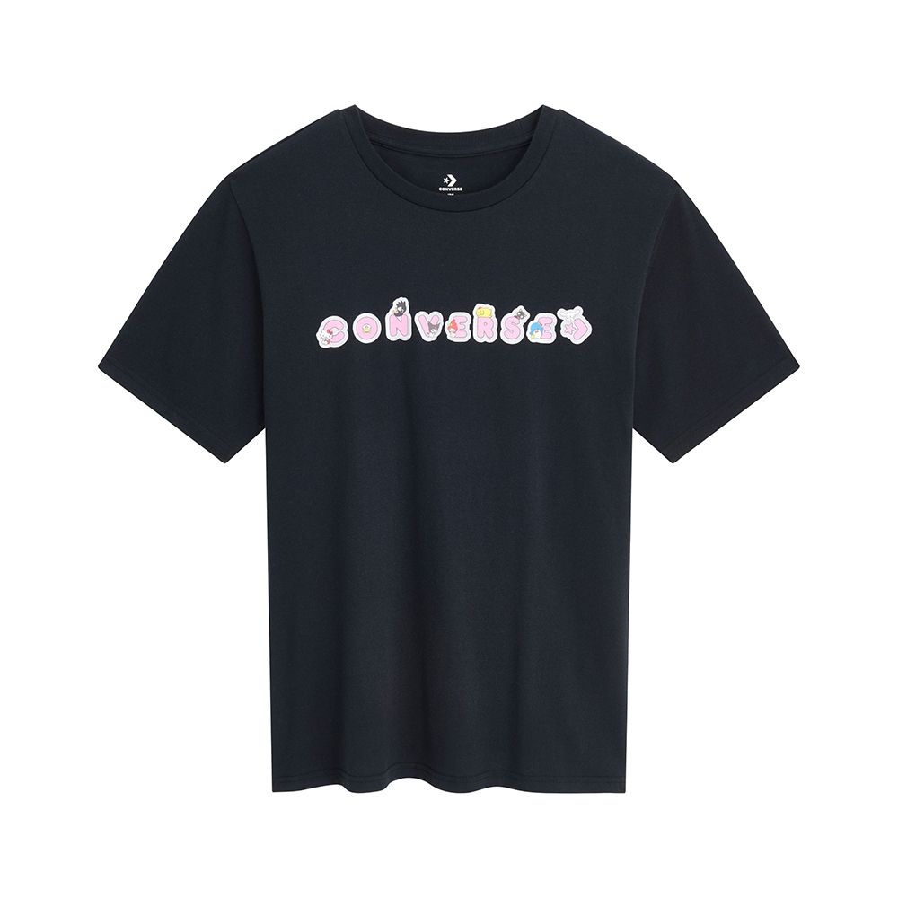 Converse Hello Kitty Sticker Tee 男女款 黑色 三麗鷗 短袖 CVM5T517-BLK