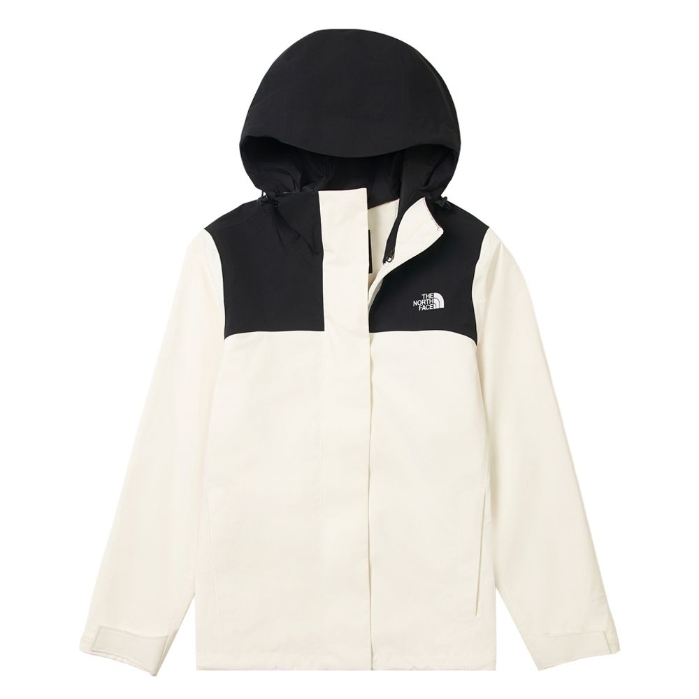 The North Face 北臉 外套 女 運動連帽外套 防潑水 衝鋒衣 W SANGRO DRYVENT JACKET 2.0 米白黑 NF0A8DX8ROU