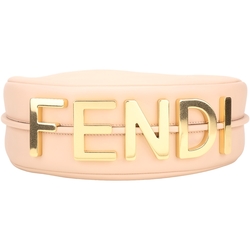 FENDI Fendigraphy 小款 復古金屬字母小牛皮肩背腋下