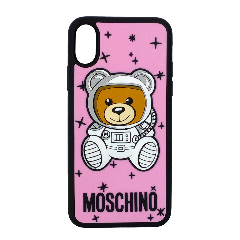 MOSCHINO 新款可愛外星太空熊 I Phone X 軟膠手機殼 (粉紅)