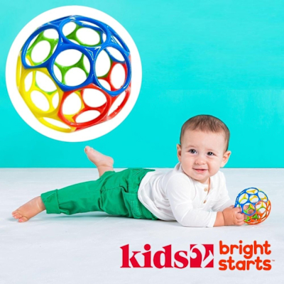 【美國kids2】Bright Starts Oball奧波小號軟球(經典色) BS-10340