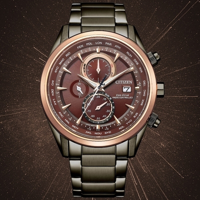 CITIZEN星辰 GENT S系列 電波計時 光動能時尚腕錶 錶 手錶 送禮 43mm/AT8267-86X
