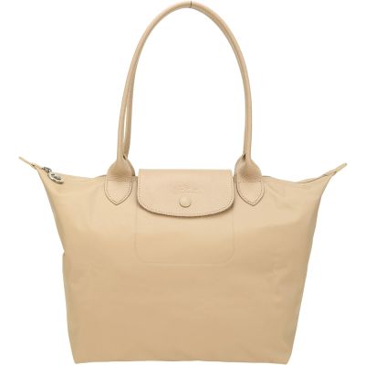 LONGCHAMP Le pliage One 中型 長提把肩背摺疊純色水餃包(M/米色)